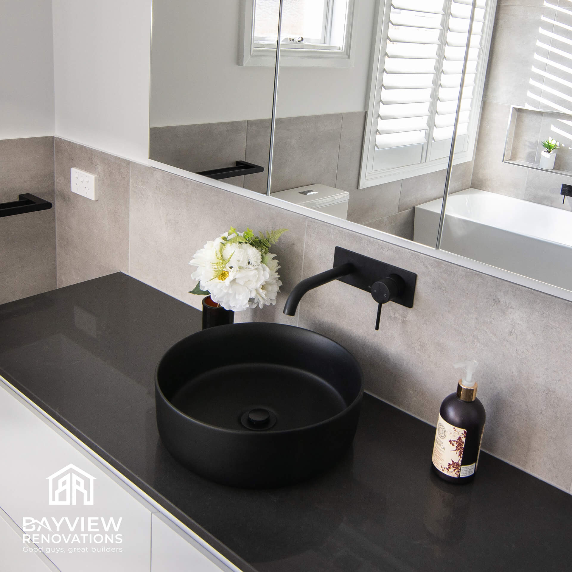 modern bathroom renovation by Bayview Renovations